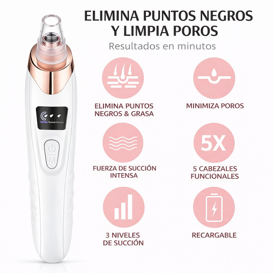 Limpiador de Poros 5 Niveles: Elimina Puntos Negros al Instante