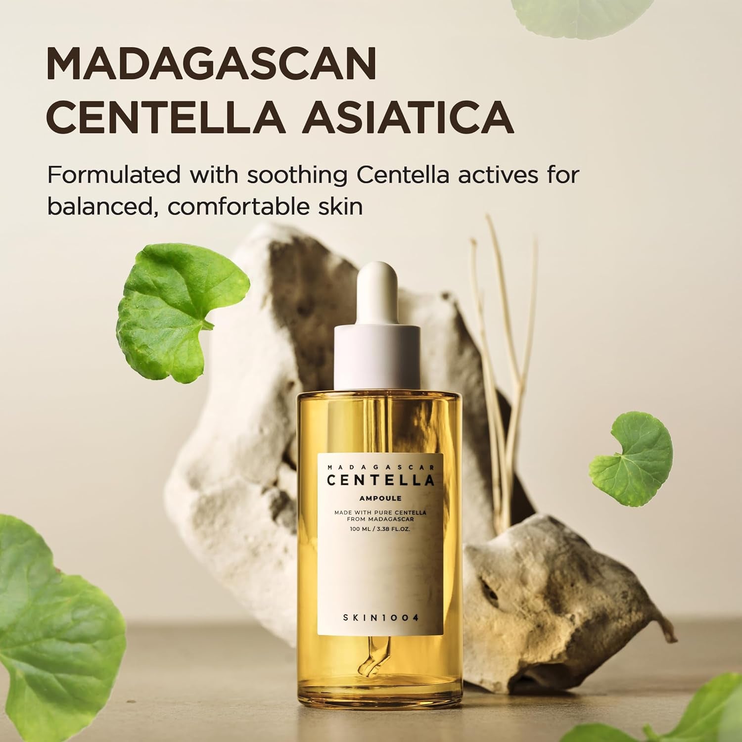 Madagascar Centella Ampoule 100 (100 Ml or 3.38 Floz), Facial Serum, 100% Centella Asiatica Extract, for Soothing Sensitive and Acne-Prone Skin