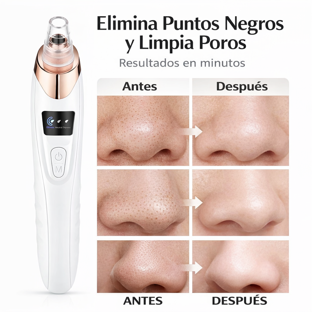 Limpiador de Poros 5 Niveles: Elimina Puntos Negros al Instante